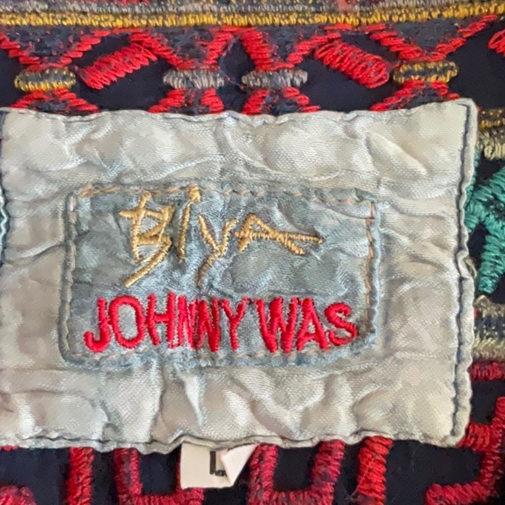 Johnny Was Biya Sucia Challis Blouse Embroidered Long Sleeve Tunic Large - Picture 11 of 15